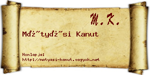 Mátyási Kanut névjegykártya
